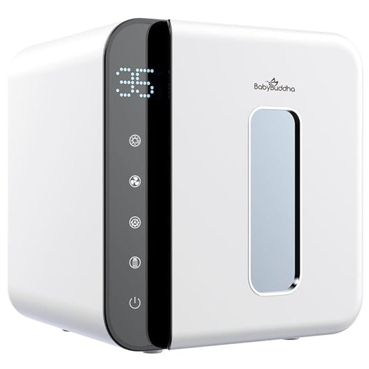 BabyBuddha 3 in 1 Sterilizer and Dryer for Baby Bottles and Accessories, Cleans Milk Residue Without Steam or Water, Fast Drying, Baby Bottle Sanitizer, Breast Pump Parts Cleaner, Countertop Design