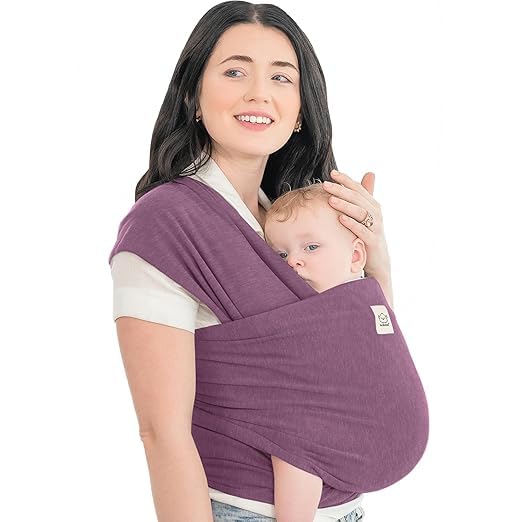 KeaBabies Baby Wrap Carrier - All in 1 Original Baby Carrier Newborn to Toddler Sling, Easy to Wear, Hands Free Bonding, Lightweight, Breathable Infant Wraps (Dark Mauve)