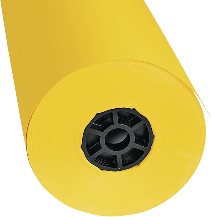 Colorations Dual Surface Paper Roll Classroom Supplies for Arts and Crafts Yellow (36" x 1000') (Item # DSYE)