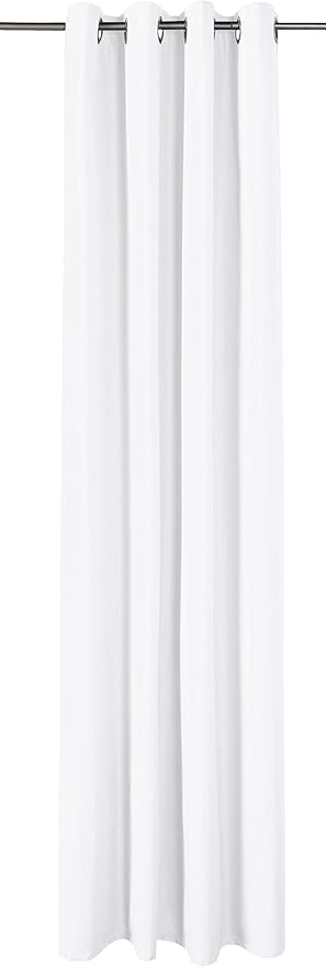 Amazon Basics Room Darkening Light Blocking Blackout Window Curtain with 2 Panels Grommets, for Living Room and Bedroom, 52 x 96 inches, White - Set of 2