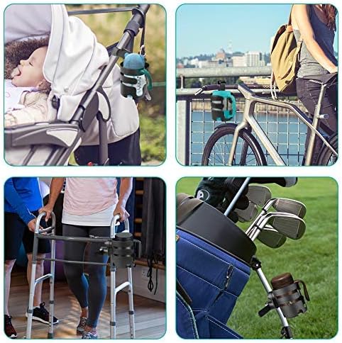 Accmor Stroller Cup Holder with Adjustable Strap, 360 Degree Rotatable Universal Cup Holder for Uppababy, Nuna, Doona Stroller, Drinks Holder for Wheelchair, Walker, Rollator
