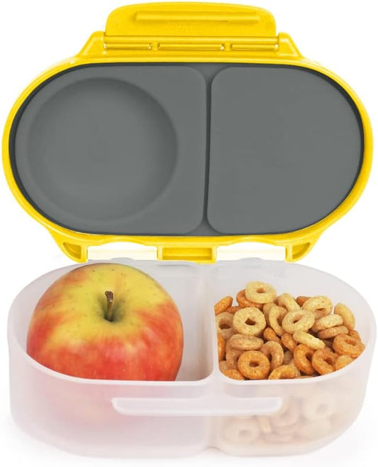 b.box Snack Containers for Kids, Toddler Snack Box Container, Reusable Small Bento Box for Lunch, School & Travel, Leak Proof, BPA free, Dishwasher Safe, Ages 4 months+ (Lemon Sherbet, 12oz capacity)