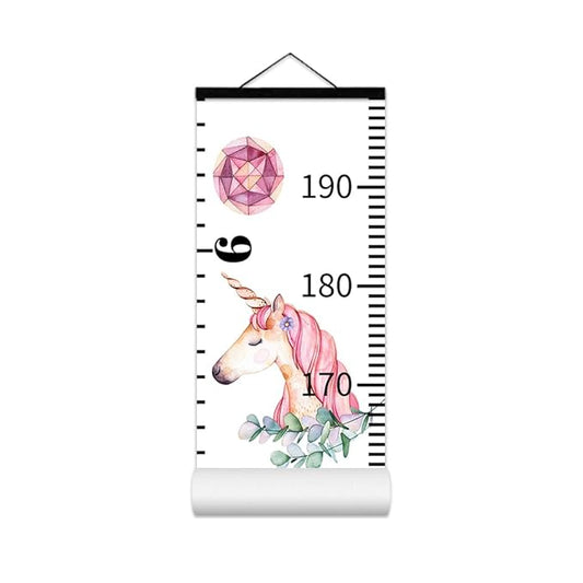 Baby Growth Chart for Wall - Height Chart for Kids Nursery Decor Wall Hanging Measurement Ruler with Black Wood Scroll Toddlers Room Decor Birthday Christmas Gifts for Boys Girls 79"X7.9" (Unicorn)