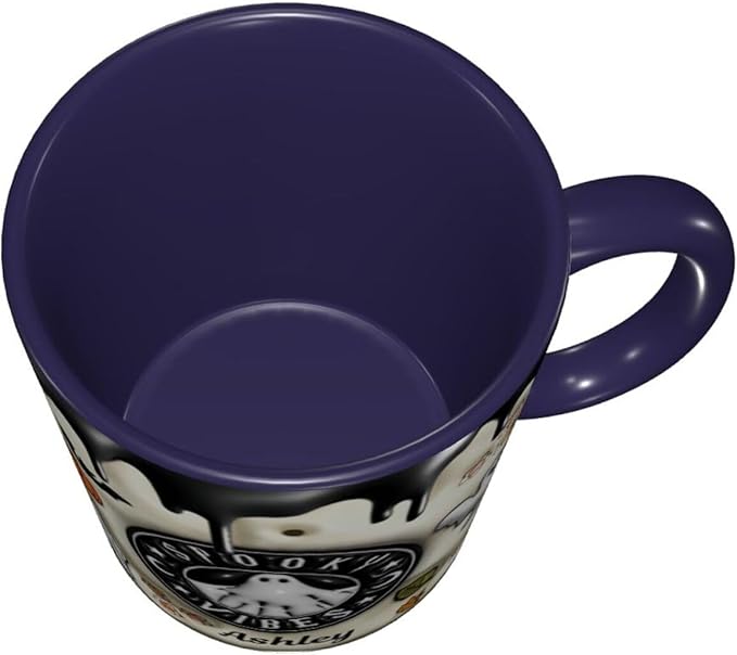 Custom Halloween Coffee Mug with Names, Pumpkin Coffee Cup, Personalized Ghost Ceramic Coffee Mug, Spooky Vibes Trick Or Treat Halloween Accent Mug, Spooky Season Gift for Women Men 11 Oz