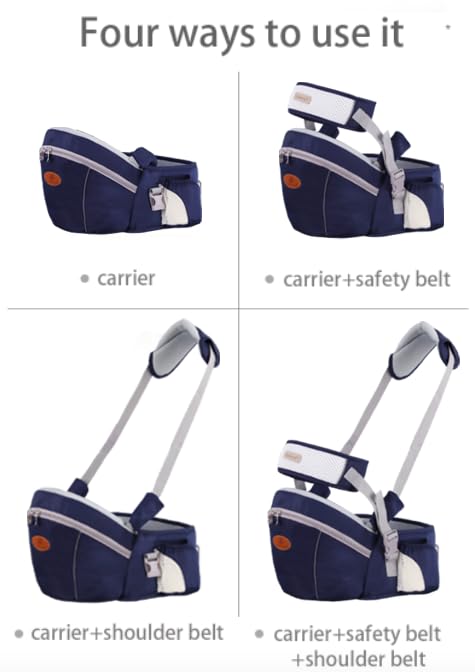 Baby Hip Seat Carrier Baby Waist Stool for Child Infant Toddler with Adjustable Strap Buckle Pocket Soft Inner Huge Storage (Red)