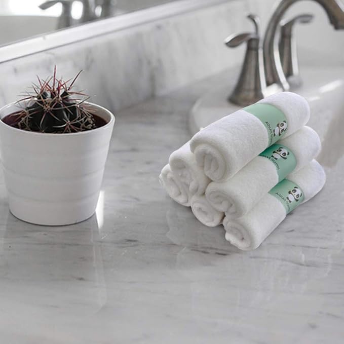 HIPHOP PANDA Baby Washcloths, Rayon Made from Bamboo - 2 Layer Ultra Soft Absorbent Newborn Bath Face Towel - Reusable Baby Wipes for Delicate Skin - Gray Stripe, 30 Pack