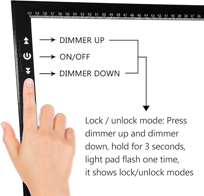 HSK A2 Artist tracing Light Box Copy Table 12V2A Adapter Dimmerable 5000 Lux Lock/Unlock Button Artcraft Light Pad for Tatto Drawing, Sketching, Animation,Diamond Painting