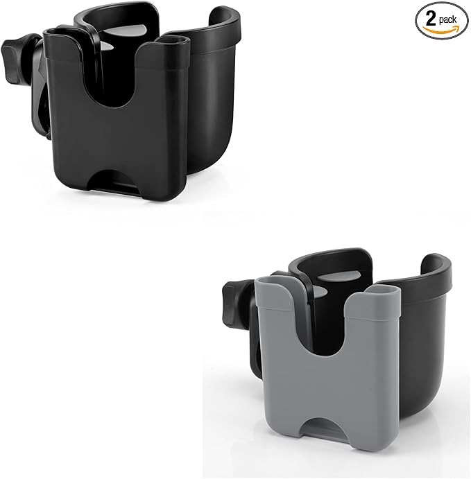 Accmor Stroller Cup Holder with Phone Holder, Bike Cup Holder, Universal Cup Holder for Uppababy Nuna Doona Strollers, 2-in-1 Cup Phone Holder for Stroller, Bike, Wheelchair, Walker, Scooter