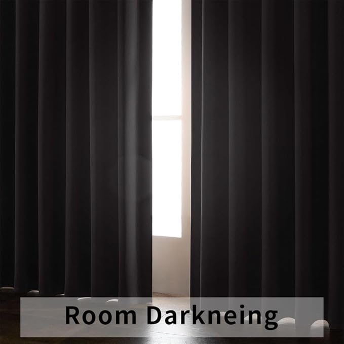 Joydeco Custom Blackout Curtains for Bedroom, 1 Panel Room Darkening Curtains & Drapes for Living Room Window Rod Pocket Back Tab (Custom Size,Light Grey)