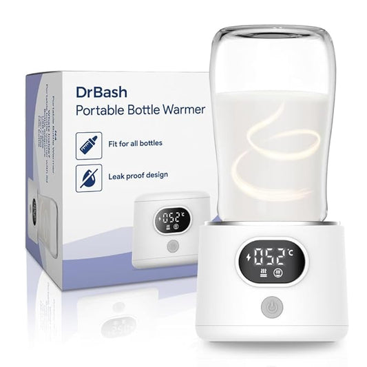 DrBash Portable Bottle Warmer for Travel, Leak-Proof Travel Baby Bottle Warmer with Fast Heating for Breastmilk, Safety Material Baby Bottle Warmer for Dr. Brown, Medela, Tommee Tippee, ComoTomo,