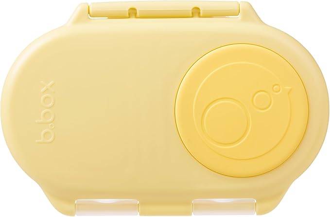 b.box Snack Containers for Kids, Toddler Snack Box Container, Reusable Small Bento Box for Lunch, School & Travel, Leak Proof, BPA free, Dishwasher Safe, Ages 4 months+ (Lemon Twist, 12oz)