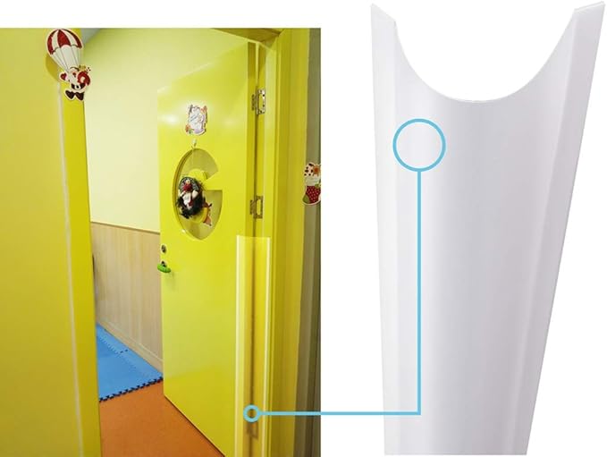 4 PCS AILUOQI Door Jam Shield Finger Pinch Guard for Baby Proofing, Kids, Hinge Cover Pinch Guard for 90 & 180 Degree Doors Frame & Baby Gate. 47.2" H, 6.7" W. 4 Pieces Set