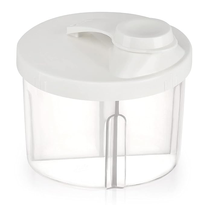 Accmor Baby Formula Dispenser On The Go, Non-Spill Rotating Four-Compartment Formula Container to Go, Milk Powder Kids Snack Container for Infant Toddler Travel Outdoor, White