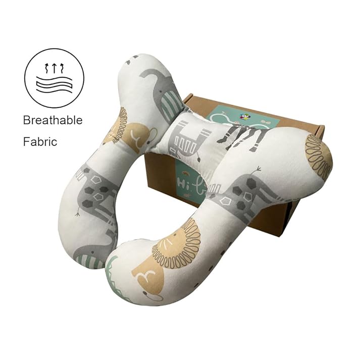 Baby Neck Pillows, Comfortable Baby Travel Head Neck Support Pillow for Car Seat Stroller Pushchair, Soft PP Cotton Travel Pillow for 0-1 Year Old Toddler Infant Newborn, Zoo
