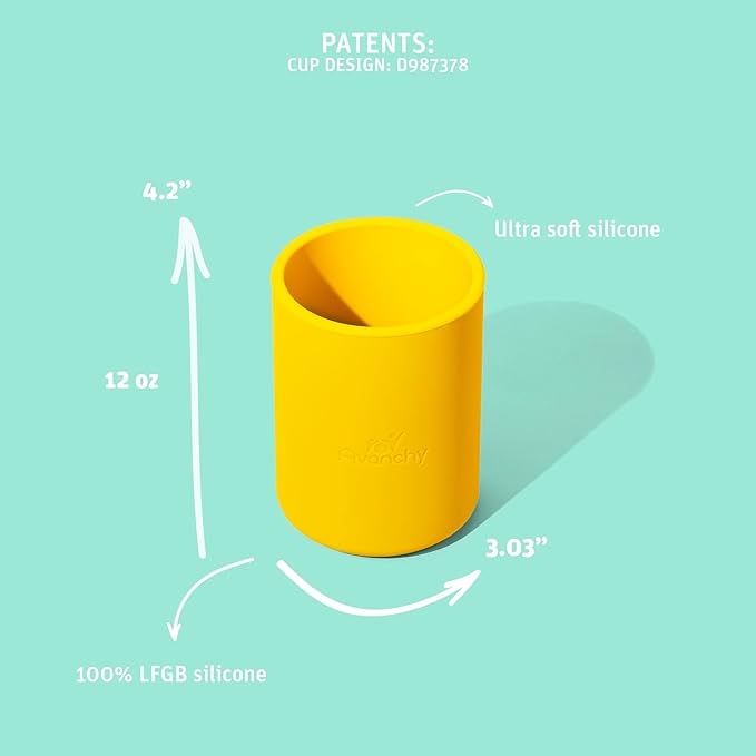 Avanchy Silicone Training Cup – 12 oz Open Cup for Toddlers and Infants – Ideal for Baby Led Weaning and Transitioning from Bottles, Green