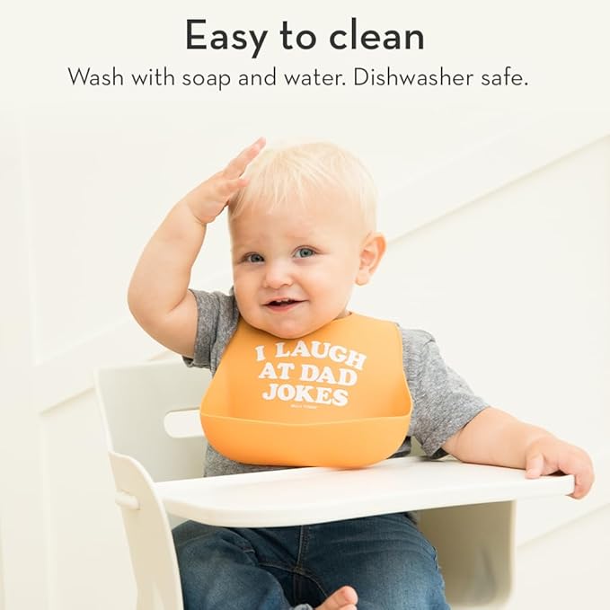 Bella Tunno Baby Bib for Eating, Set of 2 Waterproof Silicone Bibs with Large Food Catcher, Adjustable Fit for Babies 4-12 months & Toddlers 1-3 Years, Boys & Girls, Got Snacks & My Belly