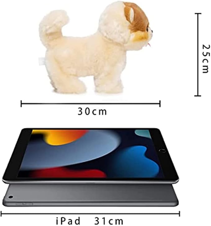 CU-MATE Plush Interactive Pomeranian Dog-Realistic Puppy Electronic Toy Dog with Walking/Barking/Wagging Tail/Talking- Robotic Pet Toy Present for Toddler Girls Boys