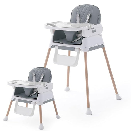 3 in 1 Baby High Chair,Adjustable Convertible Chairs Baby High Chairs for Babies and Toddlers,Portable and Easy to Clean,Gray