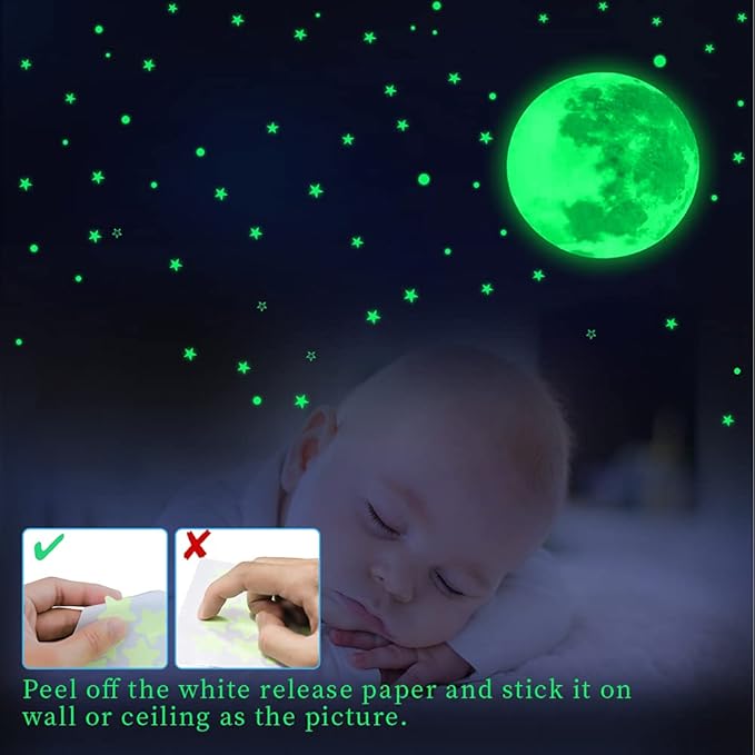 Glow in The Dark Stars for Ceiling,Star Decorations for Bedroom,Kids Boys Girls Room Decor,Wall Stickers for Bedroom,Play Room,Wall Decorations,Best Birthday Gift