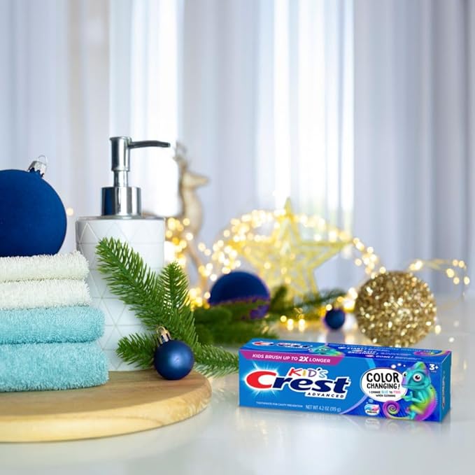 Crest Advanced Kid's Fluoride Toothpaste, Bubblegum Flavor, 4.2 oz, 3 Count, Color-Changing Anticavity Toothpaste