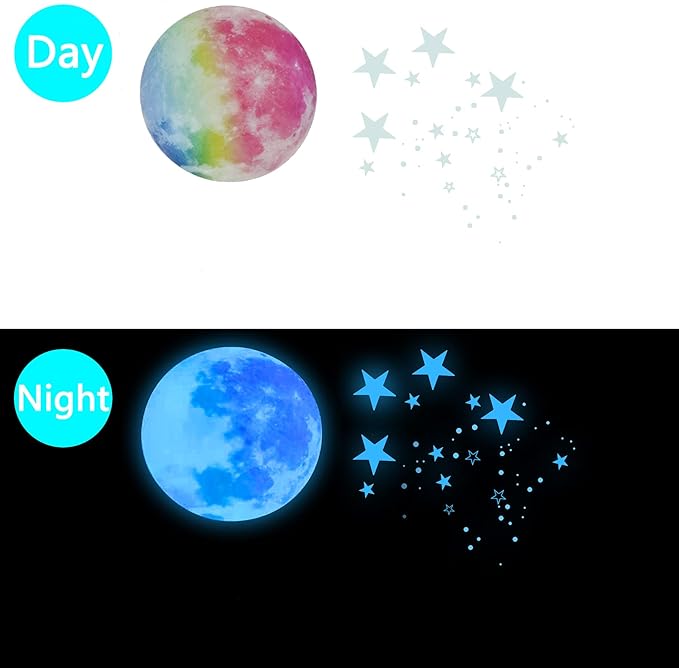 Glow in The Dark Stars for Ceiling,Star Decorations for Bedroom,Kids Boys Girls Room Decor,Cool Things for Your Play Room,Wall Stickers for Bedroom,Wall Decorations