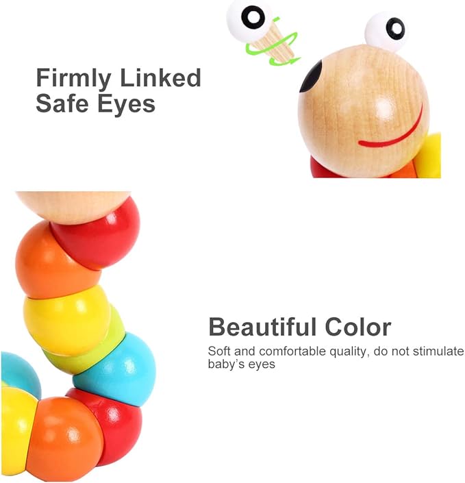 Baby Toys 6 to 12 Months, 12-18 Months, 3-6 Months Developmental, Tummy Time Toys Crawling Toys - Infant Toys - Caterpillar Twisting Baby Boy and Baby Girl Toys (2 Pack) (Rainbow)
