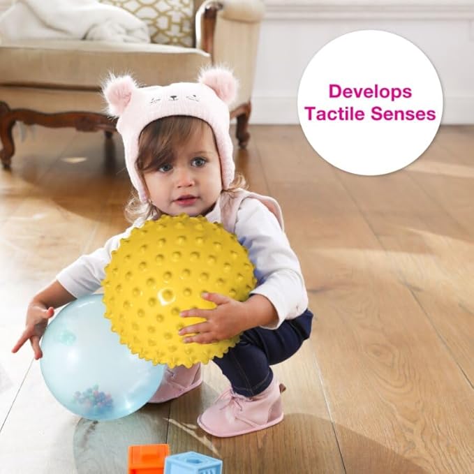 Edushape Sensory Ball for Baby - 7" Yellow Color Ball Enhances Gross Motor Skills for Kids 6 Months & Up
