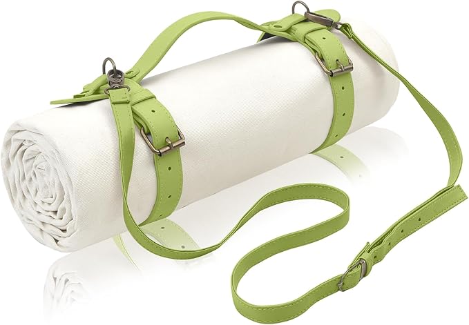 4’9” x 6’3” White Lightweight Water-Resistant Canvas Mat – Picnic, Outdoor, Beach, Park, Camping, Toy Mat