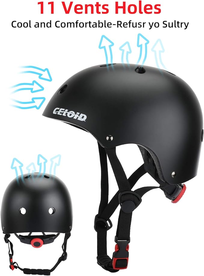 Kids Bike Skateboard Helmet Pad Set,Toddler Cyling Protective Gear Knee & Elbow Pads Wrist Guards for 5-8-10-12-14-16 Years Girls Boys Bicycle Scooter Roller Skate Inline Skating Rollerblading