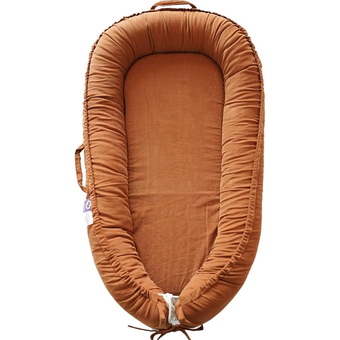 Infant Lounger, Baby Nest Cover for Baby Girls & Boys, Newborn Essentials for Baby 0-18+ Months, 100% Cotton Breathable (GoldenBrown, Corduroy)