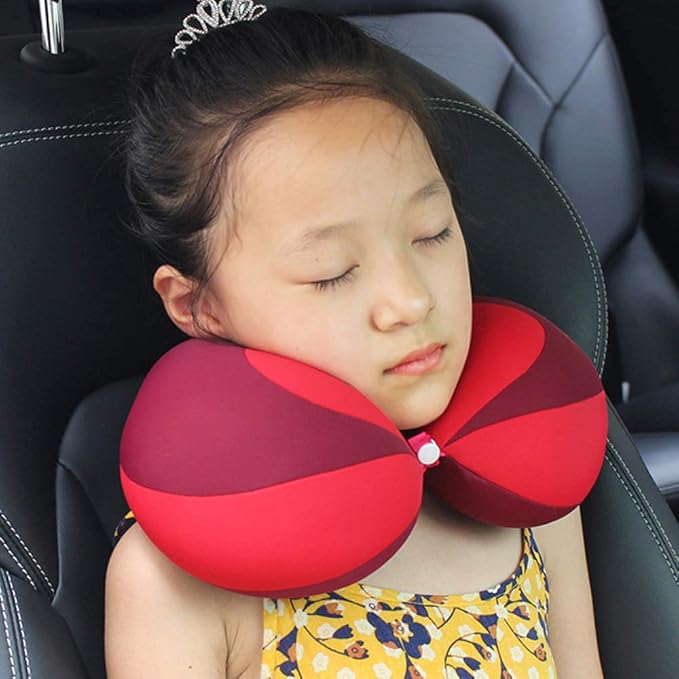 MOOB Kids Pillow for Car Seat Kids Travel Neck Pillow U-Shape Protection Headrest Air Cushion Child Car Seat Pillow