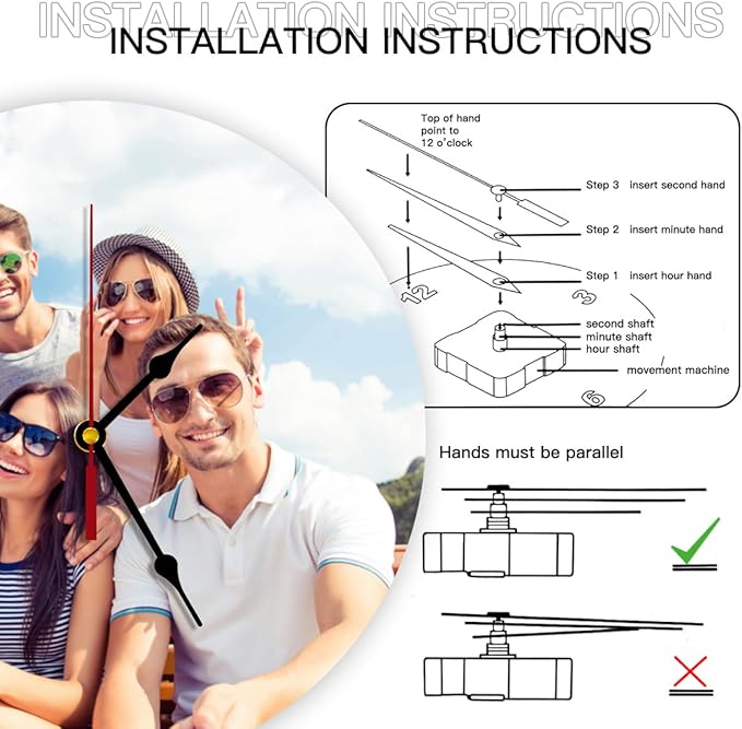 Generic Custom Clocks for Walls Personalized Clocks with Picture Customize Gifts for Kitchen Bathroom Home Wedding Friend Family Lover, 10inch-25cm