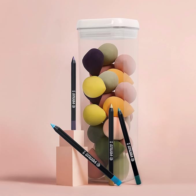 Felli Flip Tite TALL Storage Container with Lid 4" Air Tight Easy Open Ring Top, Clear Acrylic Skinny Canister Jar for Spaghetti Lasagna Fettuccine Noodle, Kitchen Cupboard Pantry Organizer (2.0 qt)