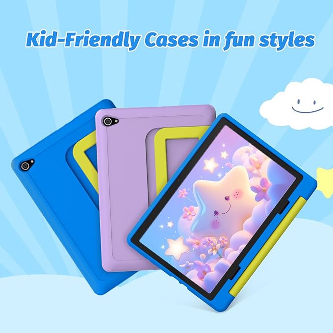 Kids Tablet, Android 14 Tablet for Kids 10 inch Octa-Core with Case, 64GB 1TB TF Card Expandable for Toddler Children, Parental Control, Dual Camera, WiFi,Gift