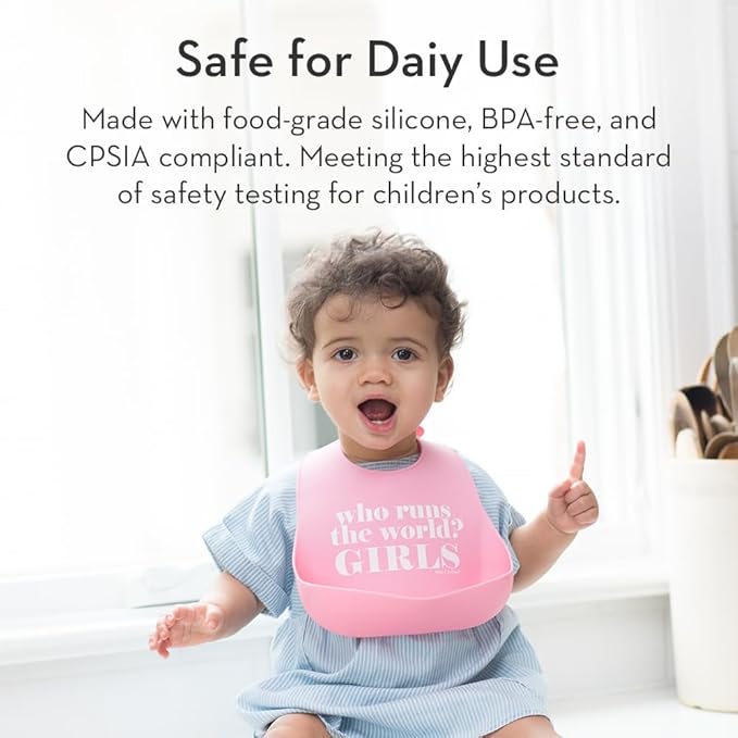 Bella Tunno Baby Bib for Eating, Waterproof Silicone Bib with Large Food Catcher, Adjustable Fit for Babies 4-12 months & Toddlers 1-3 Years, Boys & Girls, K for Kiddo