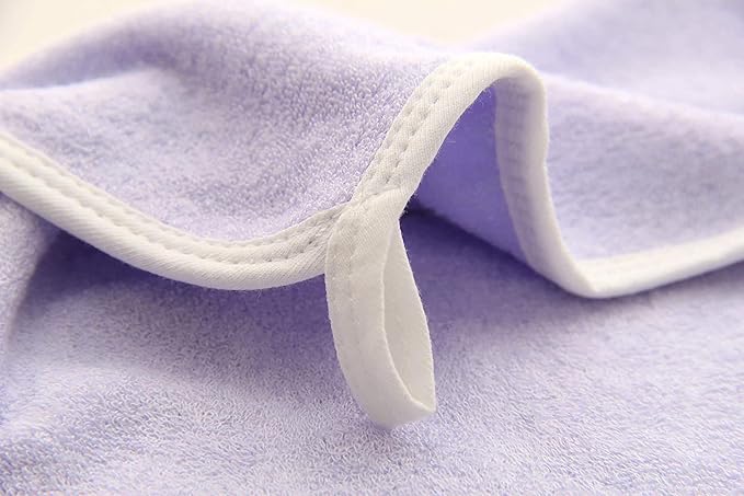 HIPHOP PANDA Baby Washcloths, Rayon Made from Bamboo - 2 Layer Ultra Soft Absorbent Newborn Bath Face Towel - Reusable Baby Wipes for Delicate Skin - Purple, 30 Pack