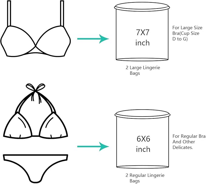 BAGAIL Laundry Bags Mesh Wash Bag for Intimates Lingerie and Delicates,7Pcs(1XL,2L,2M,2 Bra Bags)