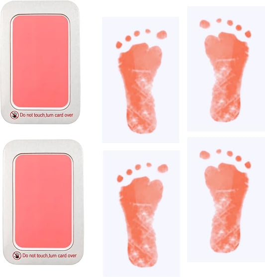 Baby & Pet Paw Print Kit, 2 Pink Inkless Print Pads + 4 Imprint Cards, Perfect Keepsake Gift for Newborns and Pets