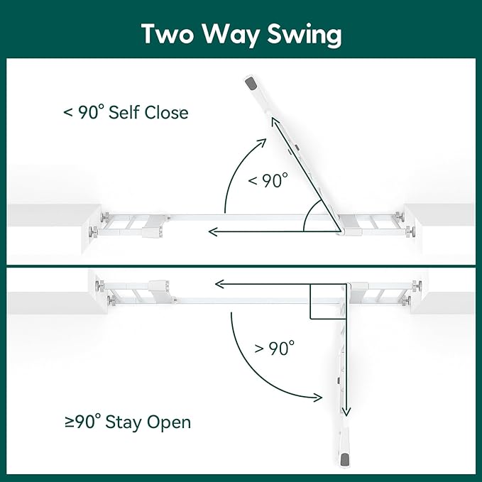 Babelio 36" Tall Upgraded Baby Gate with Cat Door, 29-43" Auto Close Durable Dog Gate for Stairs, Doorways and House, Easy Walk Thru Safety Gate with Pet Door Includes 4 Wall Cups, White