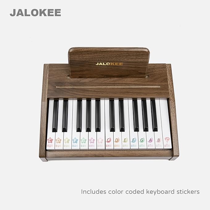 Kids Piano Keyboard, Digital Piano for Kids, Music Educational Instrument Toy, Wood Toy for 3+ Girls and Boys (Walnut, 25 Keys)