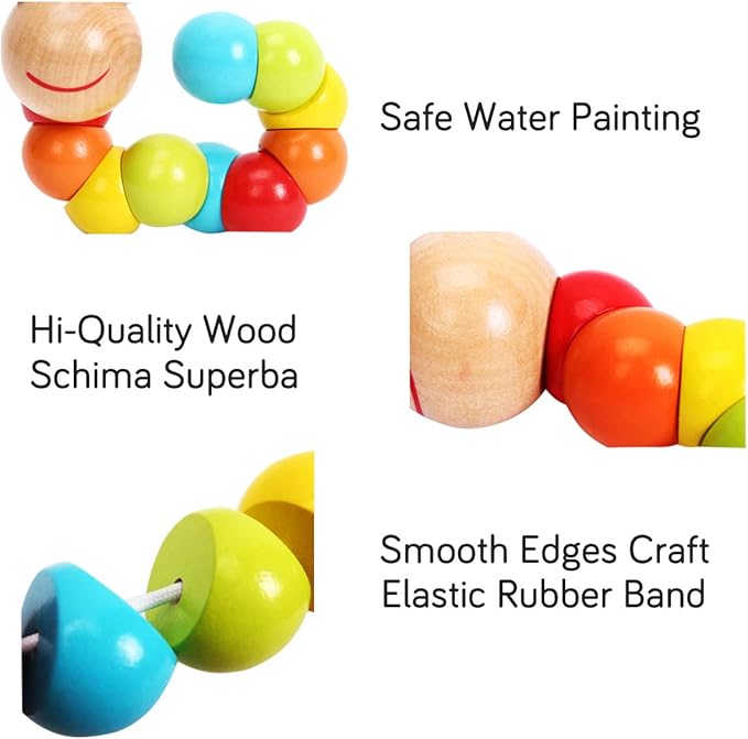 Baby Toys 6 to 12 Months, 12-18 Months, 3-6 Months Developmental, Tummy Time Toys Crawling Toys - Infant Toys - Caterpillar Twisting Baby Boy and Baby Girl Toys (2 Pack) (Rainbow)