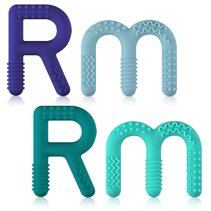 ERKOON Sensory Chew Toys for Autistic Children, 4 Pack Silicone Chewy Tube Oral Motor Tools for Sensory Kids with Autism, Biting, ADHD, SPD, Chewies with Special Needs, Teething Sticks Toys