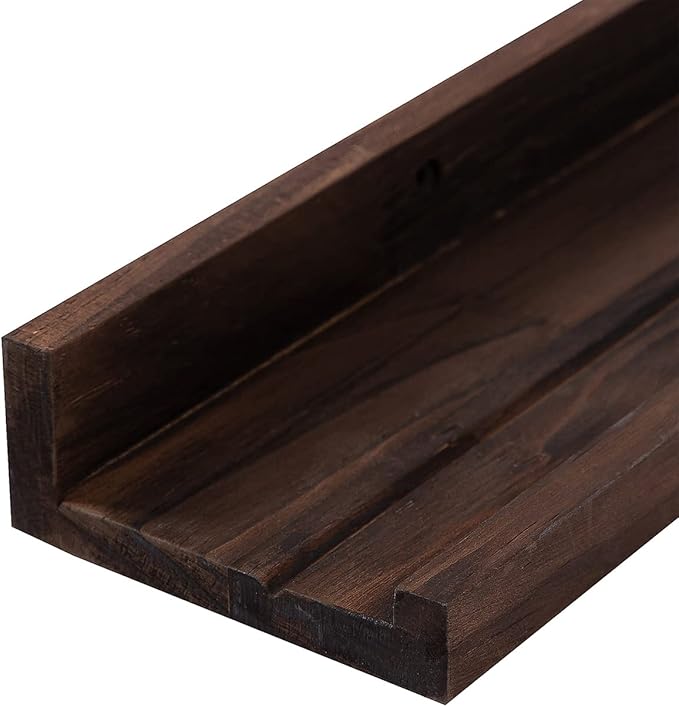 AZSKY 36 Inch Wall Mounted Floating Shelves for Home Decoration,Picture Display Wall Ledge Shelf for Bedrooms,Office,Living Room, Kitchen, Deep Walnut Wood Wall Shelf,3 Same Sizes