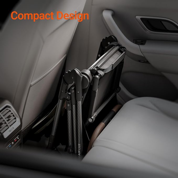 Air Lux Baby Stroller with Carbon Fiber Frame, One-Hand Fold & Reversible Seat, Magnetic 5-Pt Harness, Car Seat Adapter, 15.8lbs, Vetiver