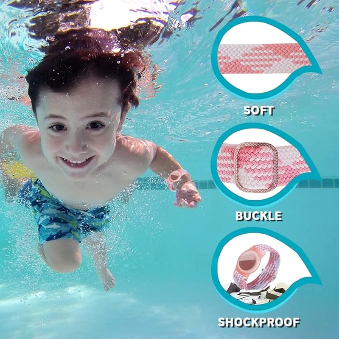 2 Pack Kids Bracelet Compatible with AirTag, GPS Kid Tracker Holder Braided Wristband for Apple Air Tag, 2022 Upgraded Nylon Adjustable Anti Lost Watch Band Fits Airtag for Kids Children Elders