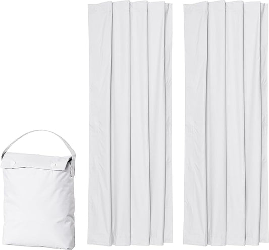 Amazon Basics Portable Blackout Curtain Shade with Suction Cups, 50"W x 78"L, 2-Pack, White