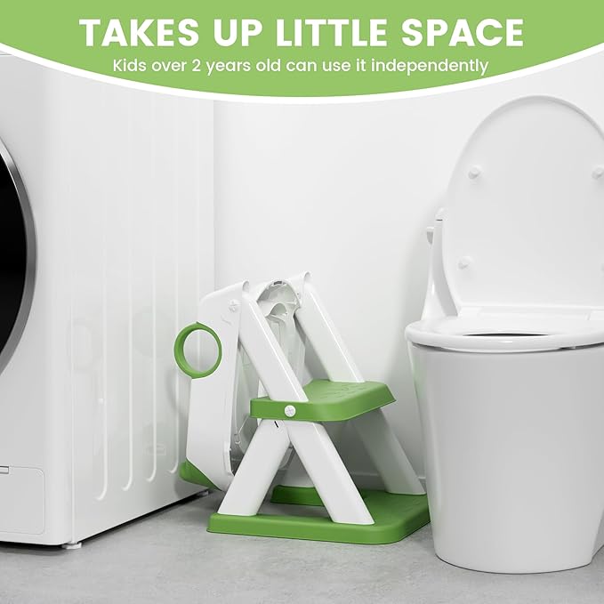 Frog Toilet Seat, Potty Training Seat for Toddler, Upgrade Potty Training 2 in 1 Toddler Toilet Seat for Boys Girls,Waterproof Soft Mat Non-Slip Step Stool