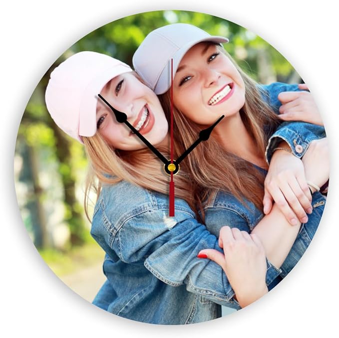 Generic Custom Clocks for Walls Personalized Picture Hanging Time Clocks Silent Non Ticking Round Decoration for Kitchen Creative, 12inch-30cm