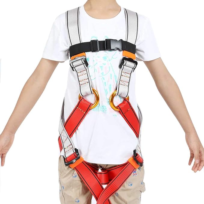 Kids Climbing Belt, Youth Full Body Safety Belt for Outdoor Expanding Training Caving, Zipline Belt Rappelling Equip