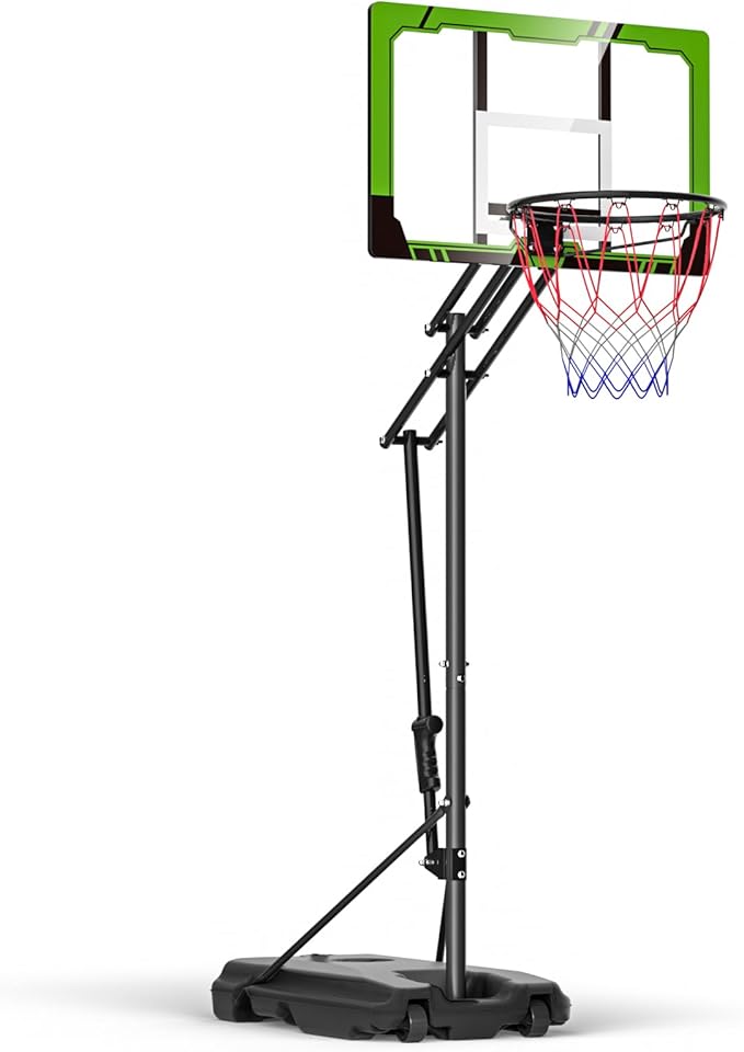 Basketball Hoop Outdoor 10 FT Height Adjustable, Portable Basketball Goals Systems with 45" Backboard for Youth Adults Kids - Backyard, Driveway, Indoor Play